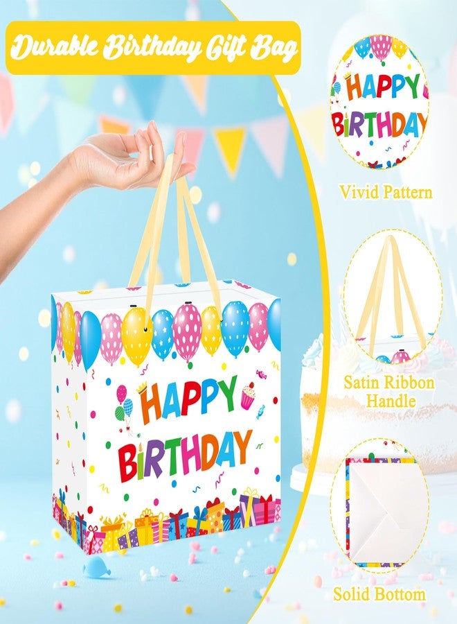WNINK Large Birthday Gift Paper Bag with Tissue Paper & Card, 13 Inch Happy Birthday Balloon Design Gift Bag for Men, Women & Kids, Colorful Party Gift Bag - Image 3